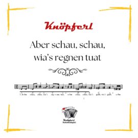 Aber schau, schau, wia's regnen tuat