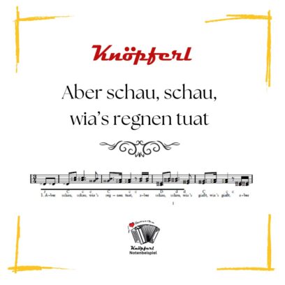 Aber schau, schau, wia's regnen tuat